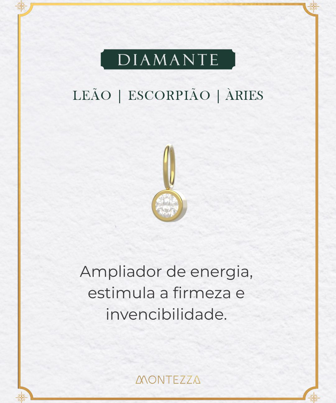 Pingente Pedra Signo Ouro 18K
