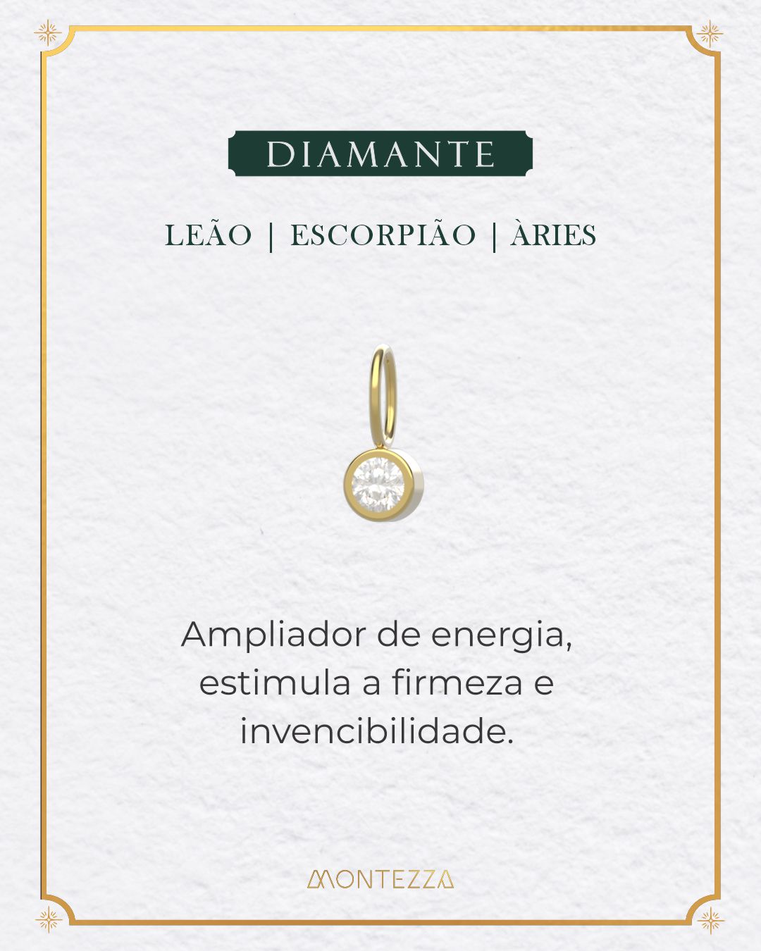 Pingente Pedra Signo Ouro 18K