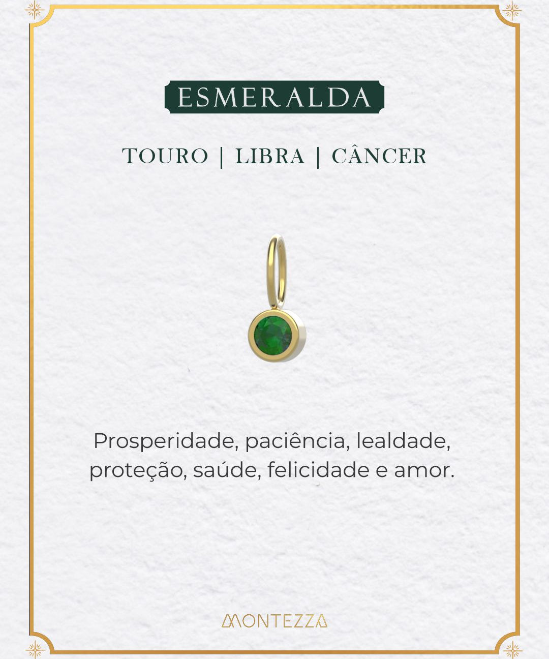 Pingente Pedra Signo Ouro 18K