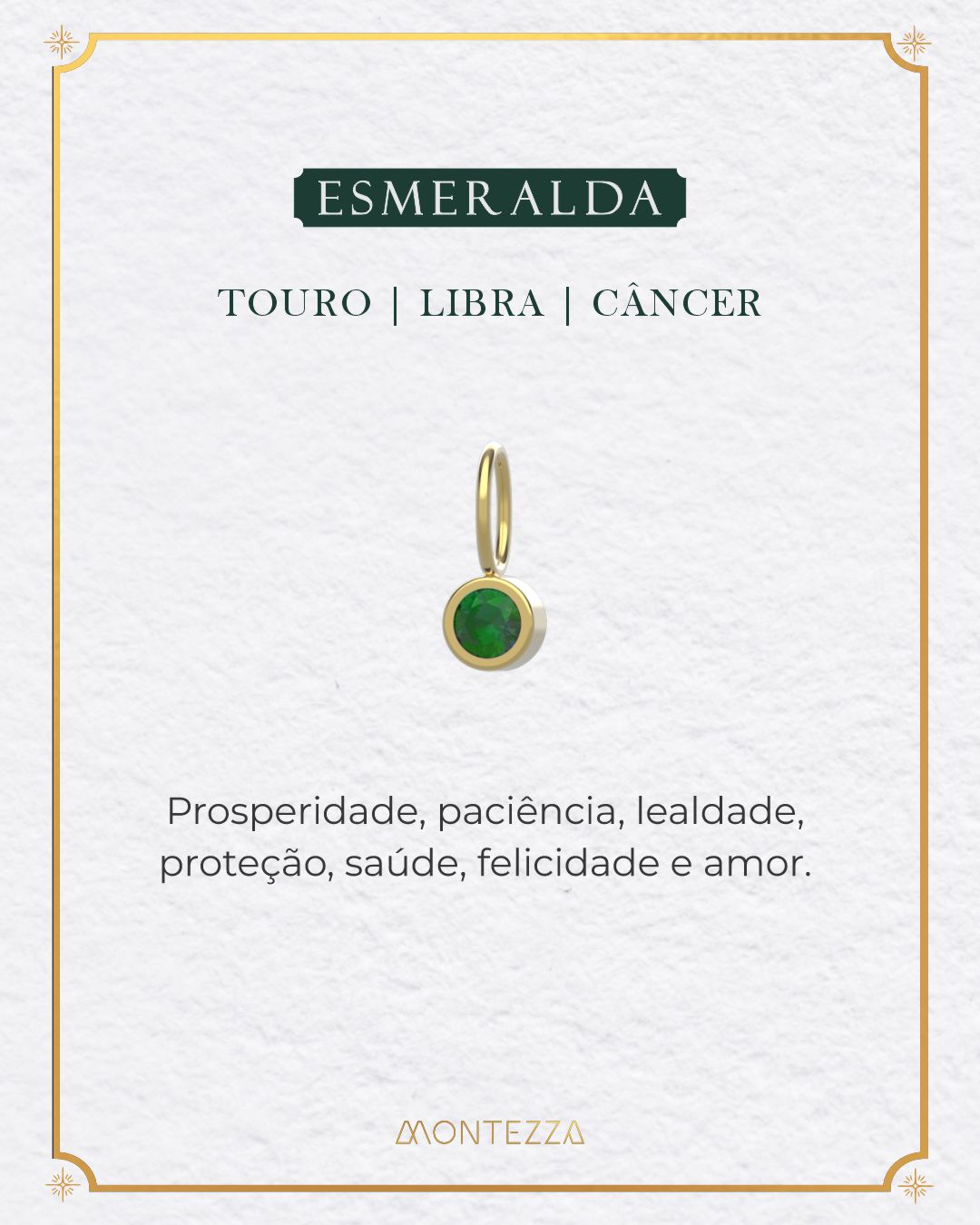 Pingente Pedra Signo Ouro 18K
