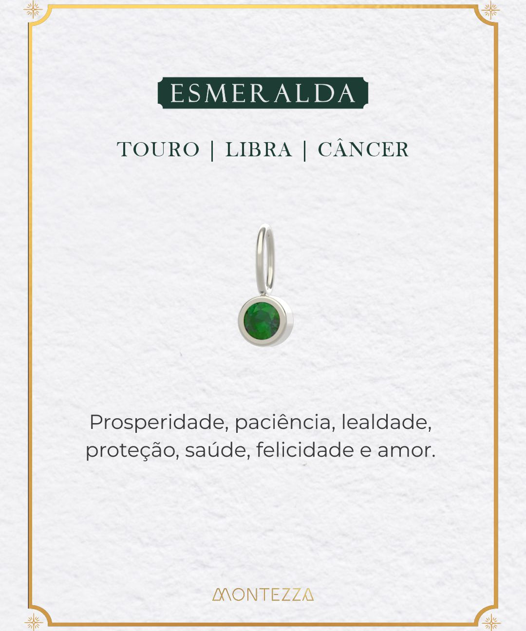 Pingente Pedra Signo Prata 950