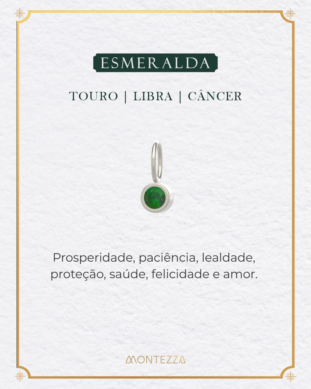Pingente Pedra Signo Prata 950