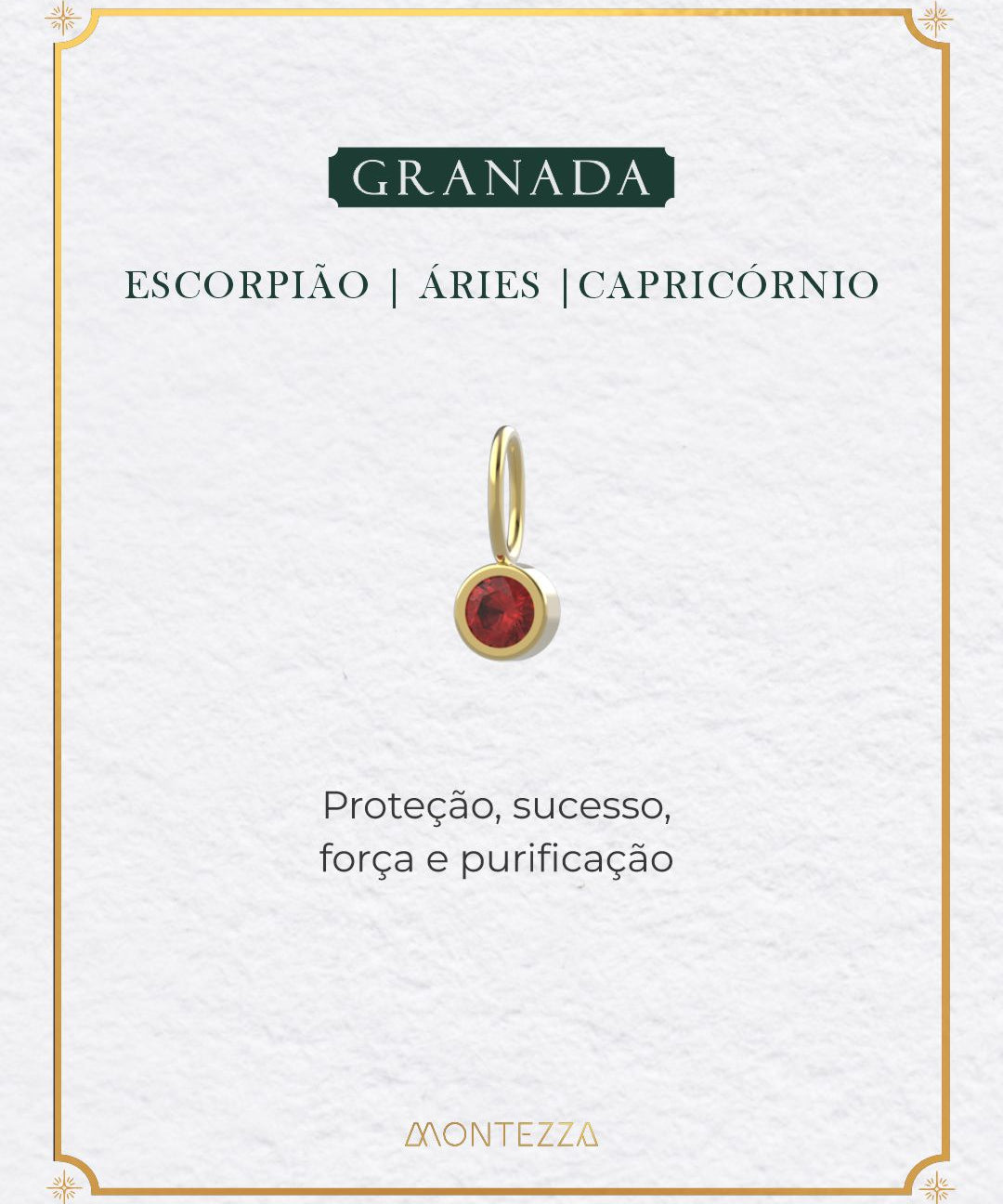 Pingente Pedra Signo Ouro 18K