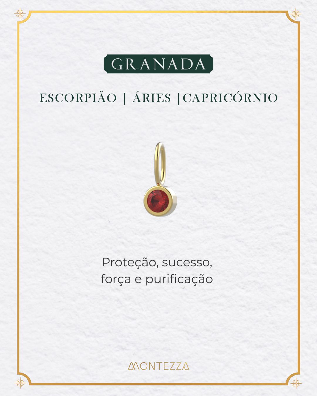 Pingente Pedra Signo Ouro 18K