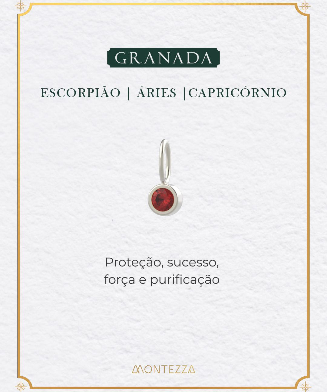 Pingente Pedra Signo Prata 950
