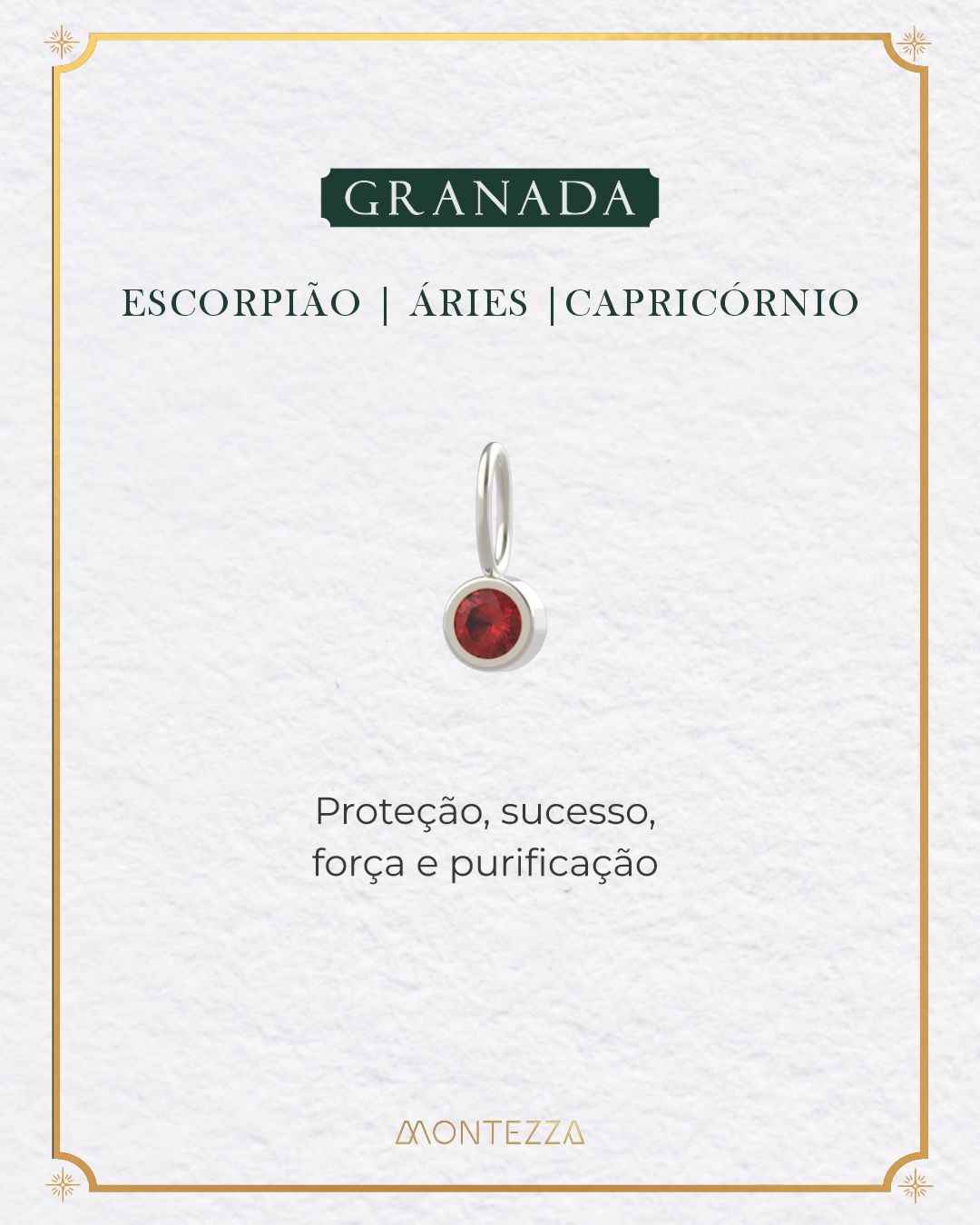 Pingente Pedra Signo Prata 950