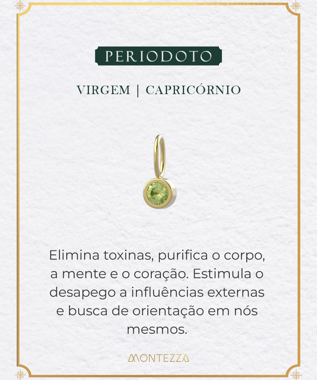 Pingente Pedra Signo Ouro 18K