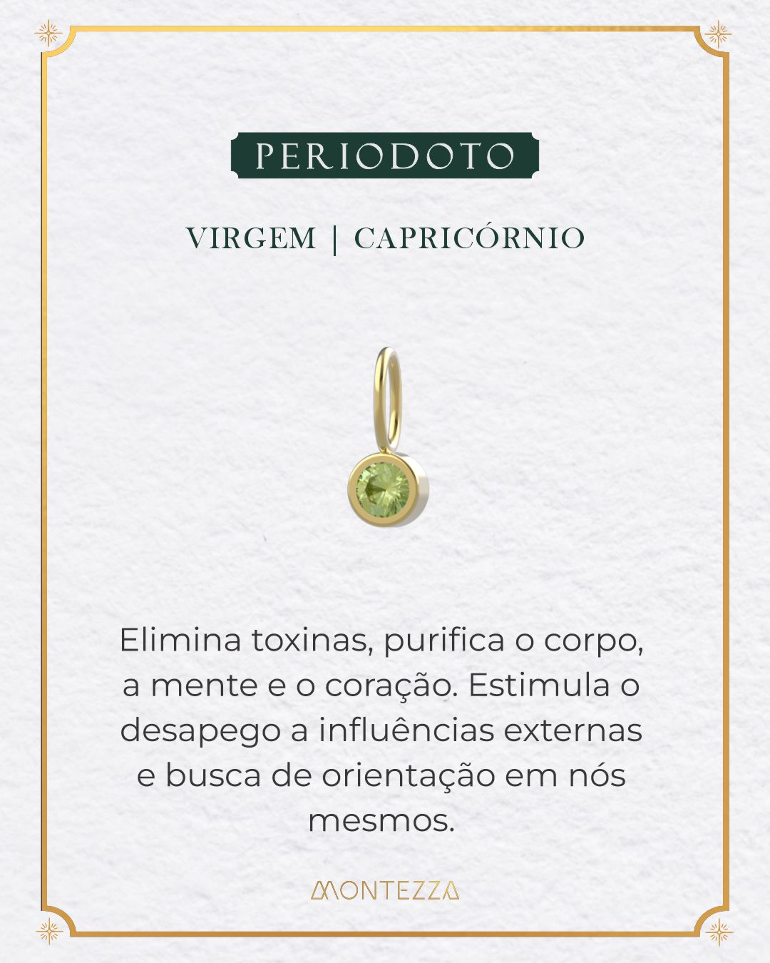 Pingente Pedra Signo Ouro 18K