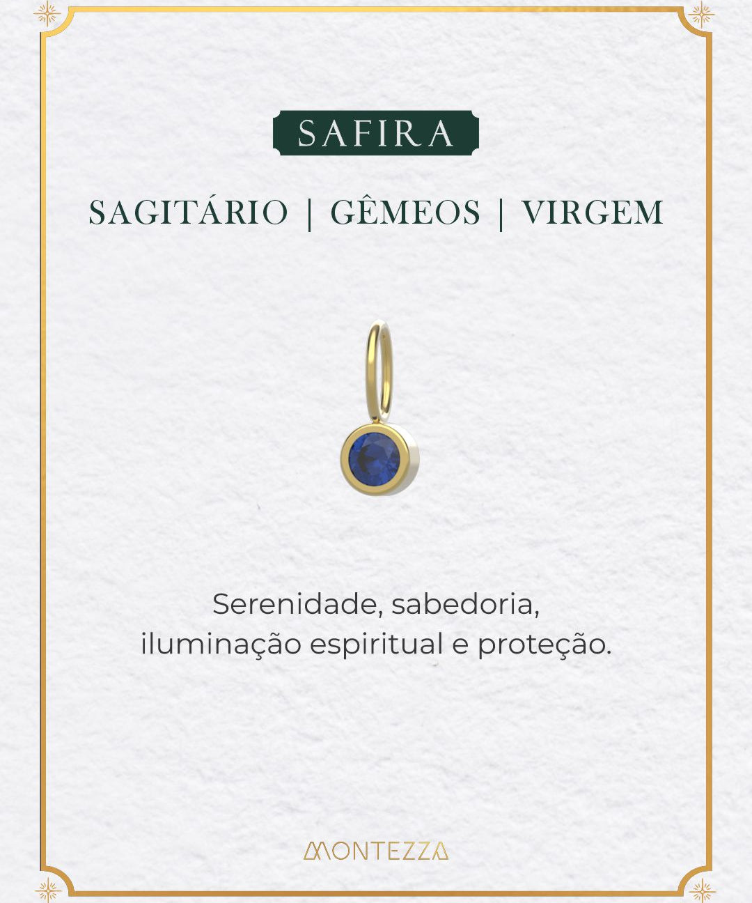 Pingente Pedra Signo Ouro 18K