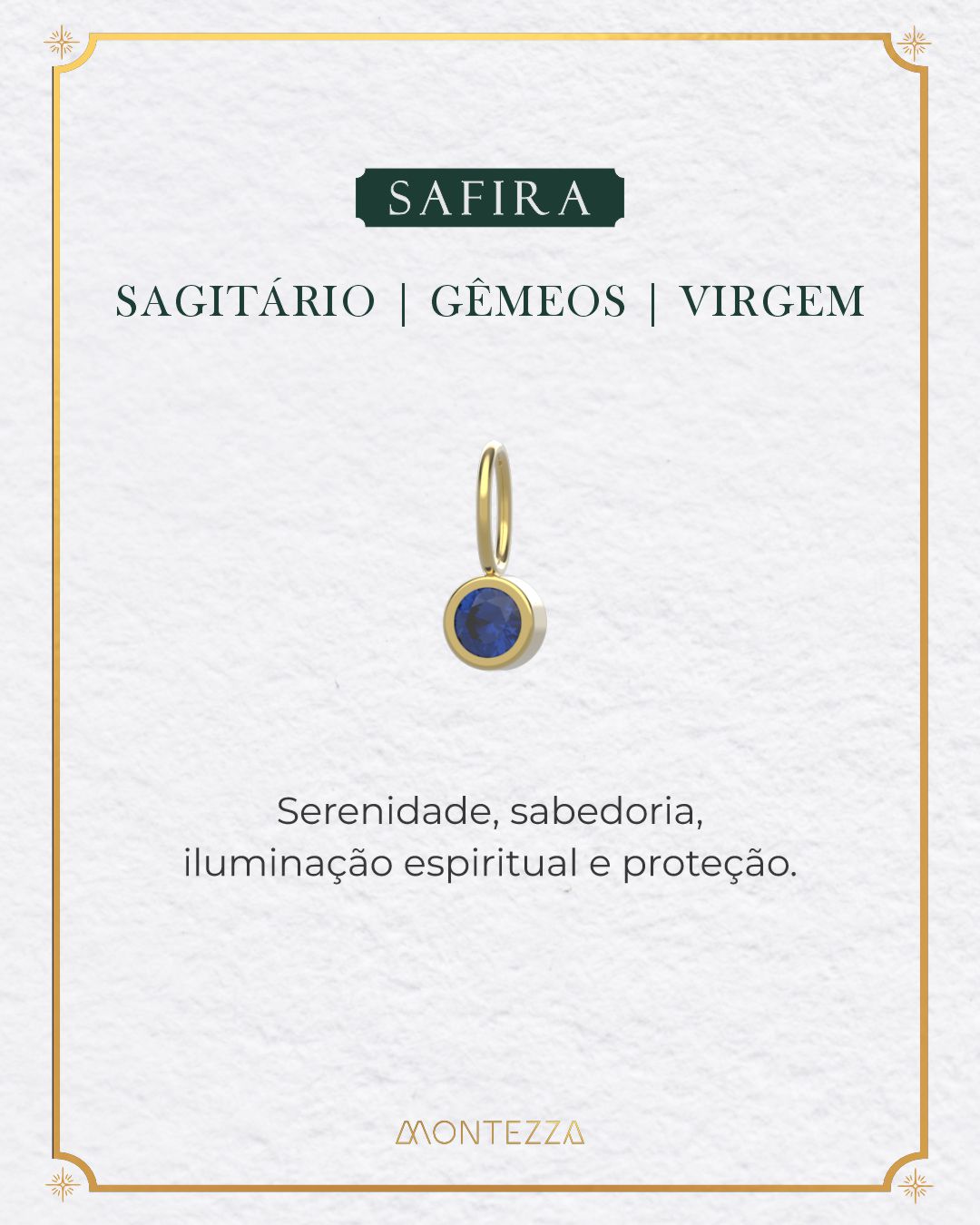 Pingente Pedra Signo Ouro 18K