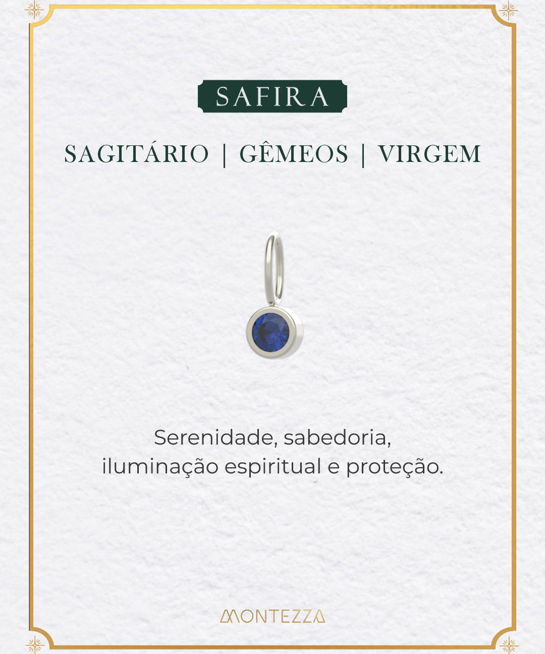 Pingente Pedra Signo Prata 950