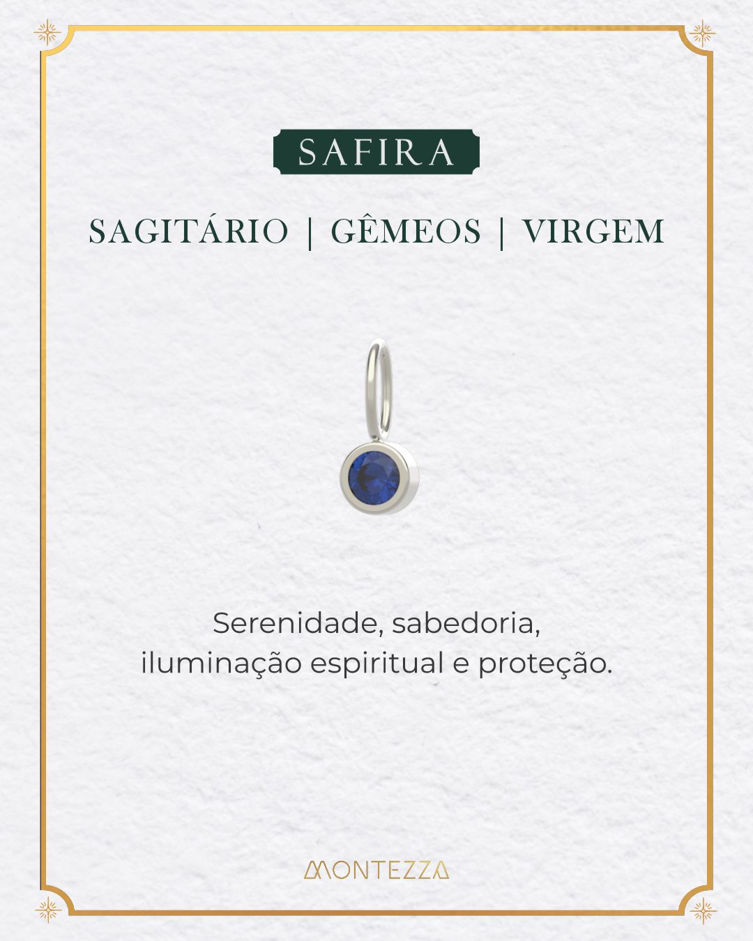 Pingente Pedra Signo Prata 950
