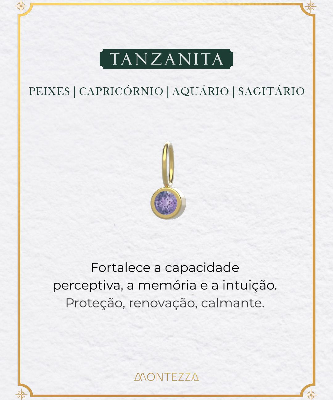Pingente Pedra Signo Ouro 18K