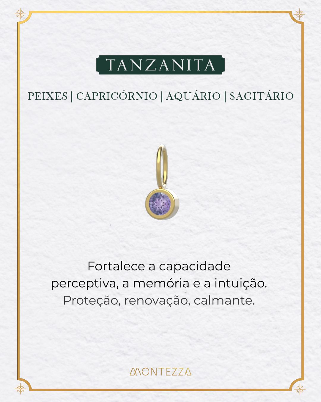 Pingente Pedra Signo Ouro 18K