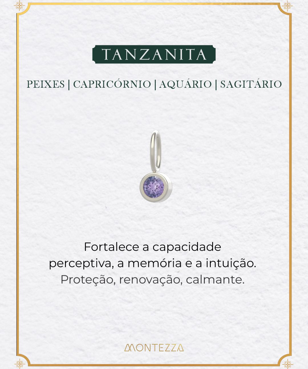 Pingente Pedra Signo Prata 950