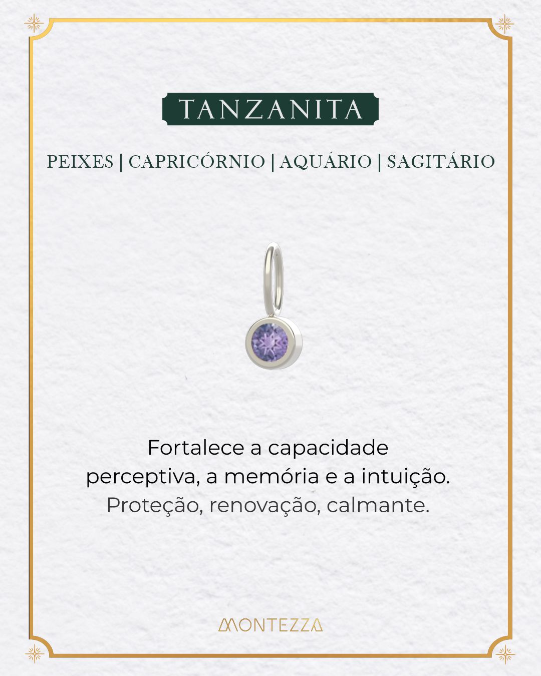 Pingente Pedra Signo Prata 950