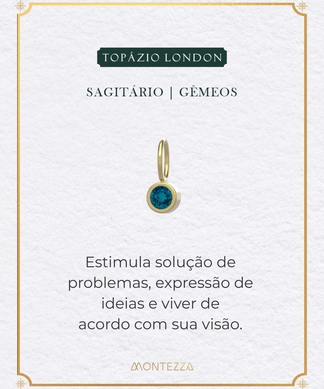 Pingente Pedra Signo Ouro 18K