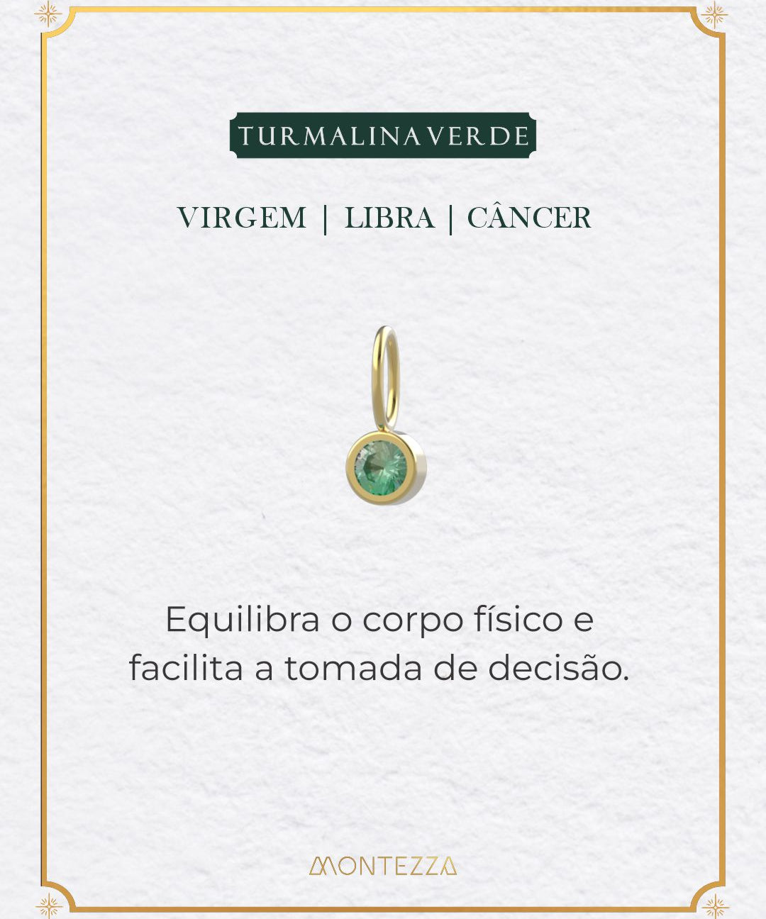 Pingente Pedra Signo Ouro 18K