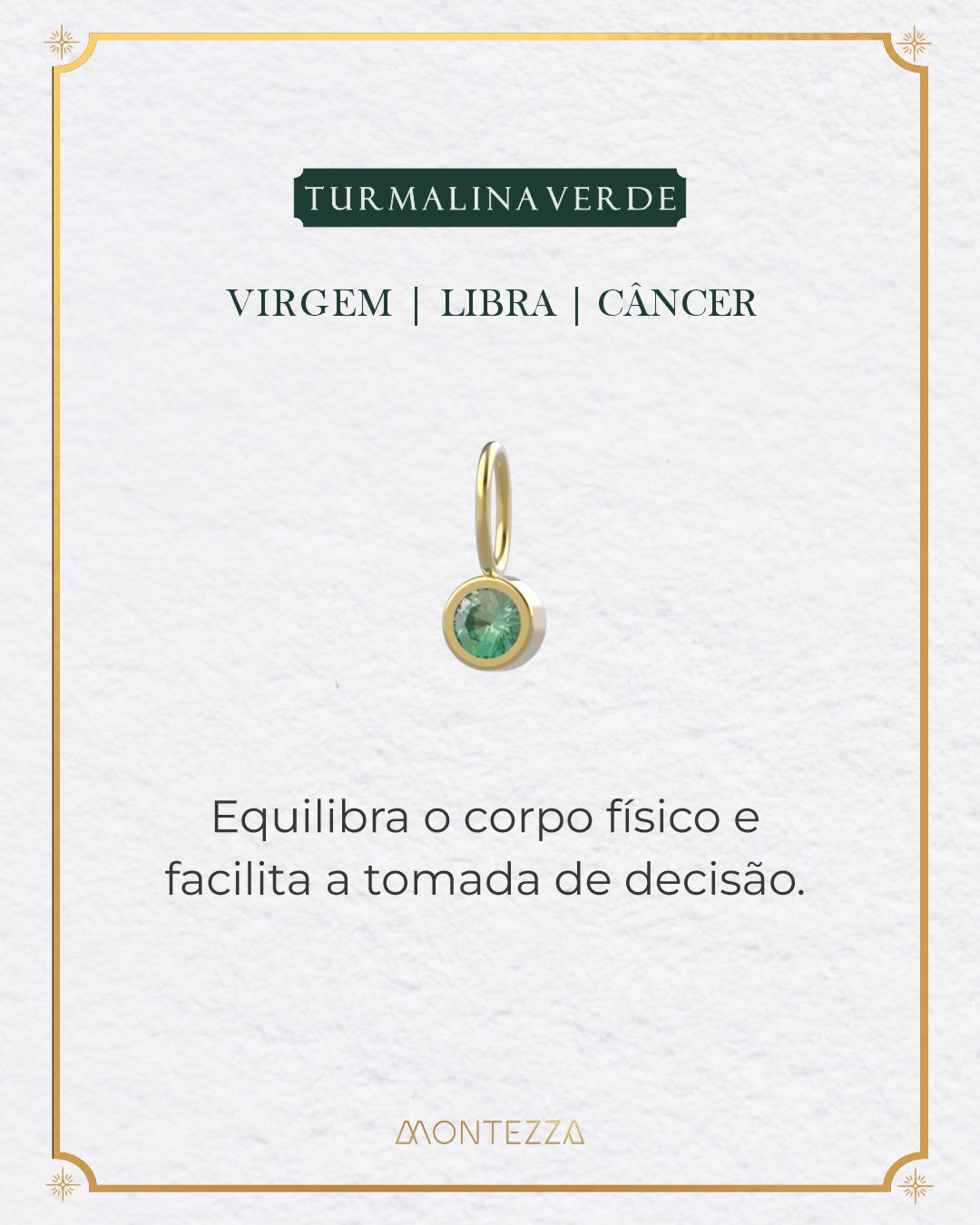 Pingente Pedra Signo Ouro 18K