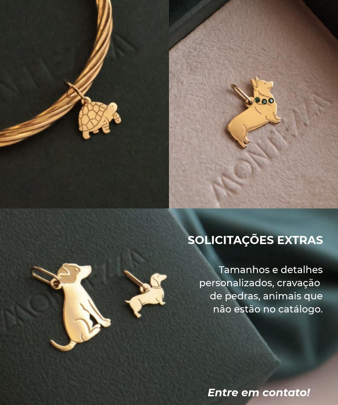 pingente pet cachorro ouro montezza