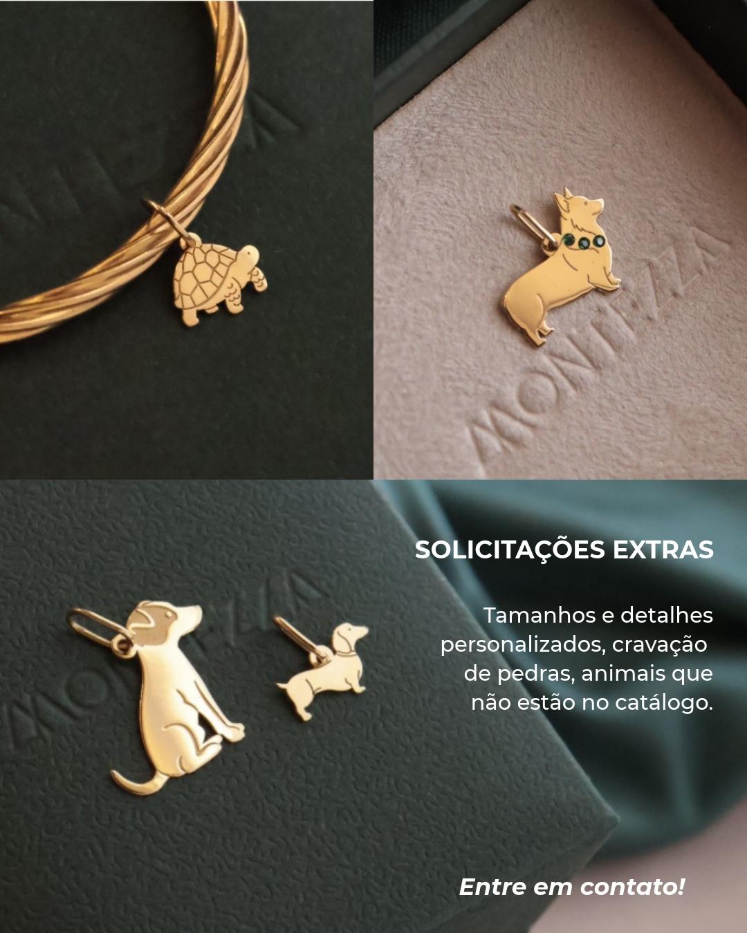 pingente pet cachorro ouro montezza
