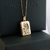 pingente personalizado masculino retangular foto facetas