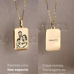 pingente personalizado masculino retangular foto facetas