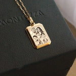 pingente personalizado masculino retangular foto facetas