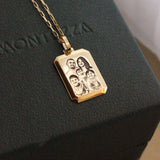 pingente personalizado masculino retangular foto facetas