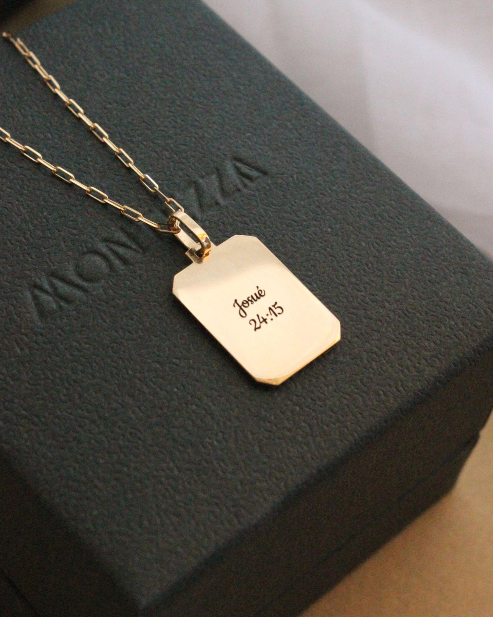 pingente personalizado masculino retangular foto facetas