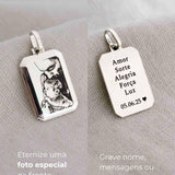 Pingente Facetado Foto Personalizado Prata 950