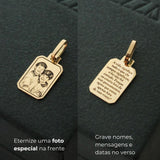 Pingente Foto Personalizado Desquinado Ouro 18K