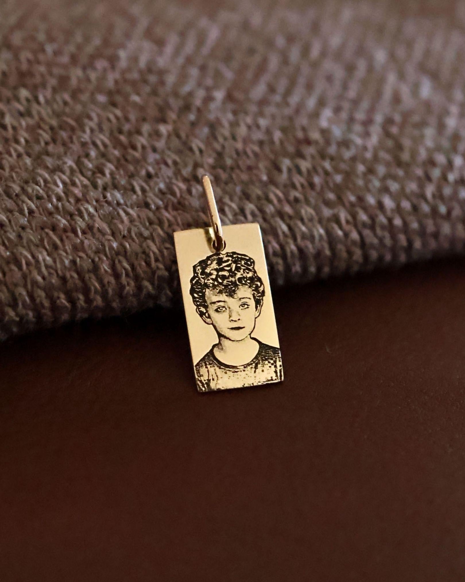 pingente personalizado masculino retangular com foto montezza