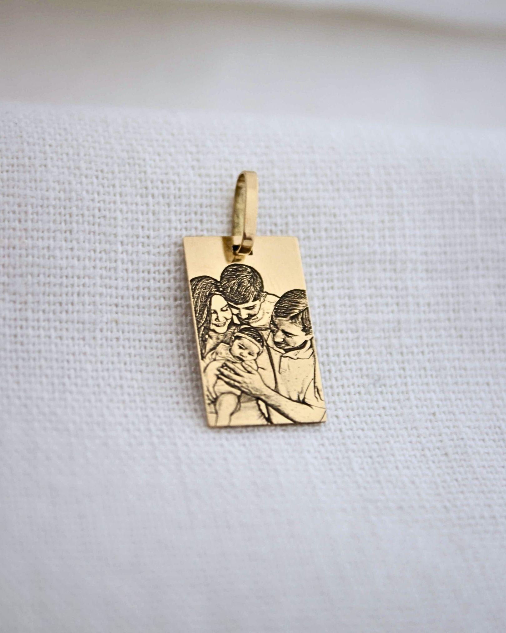pingente personalizado masculino retangular com foto montezza