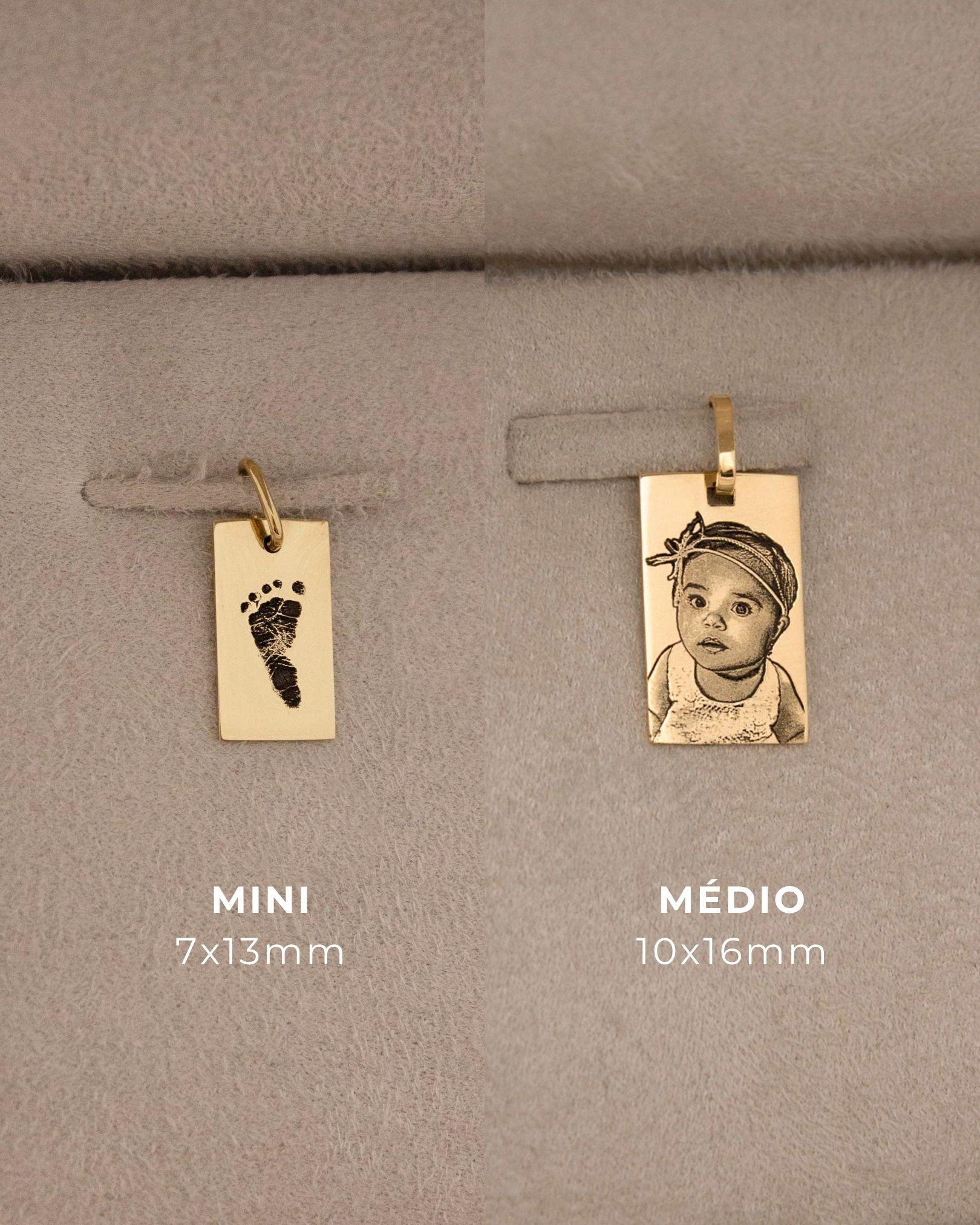 pingente personalizado masculino retangular com foto montezza
