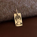 pingente personalizado masculino retangular foto ouro 18K montezza