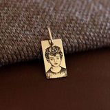pingente personalizado masculino retangular foto ouro 18K montezza