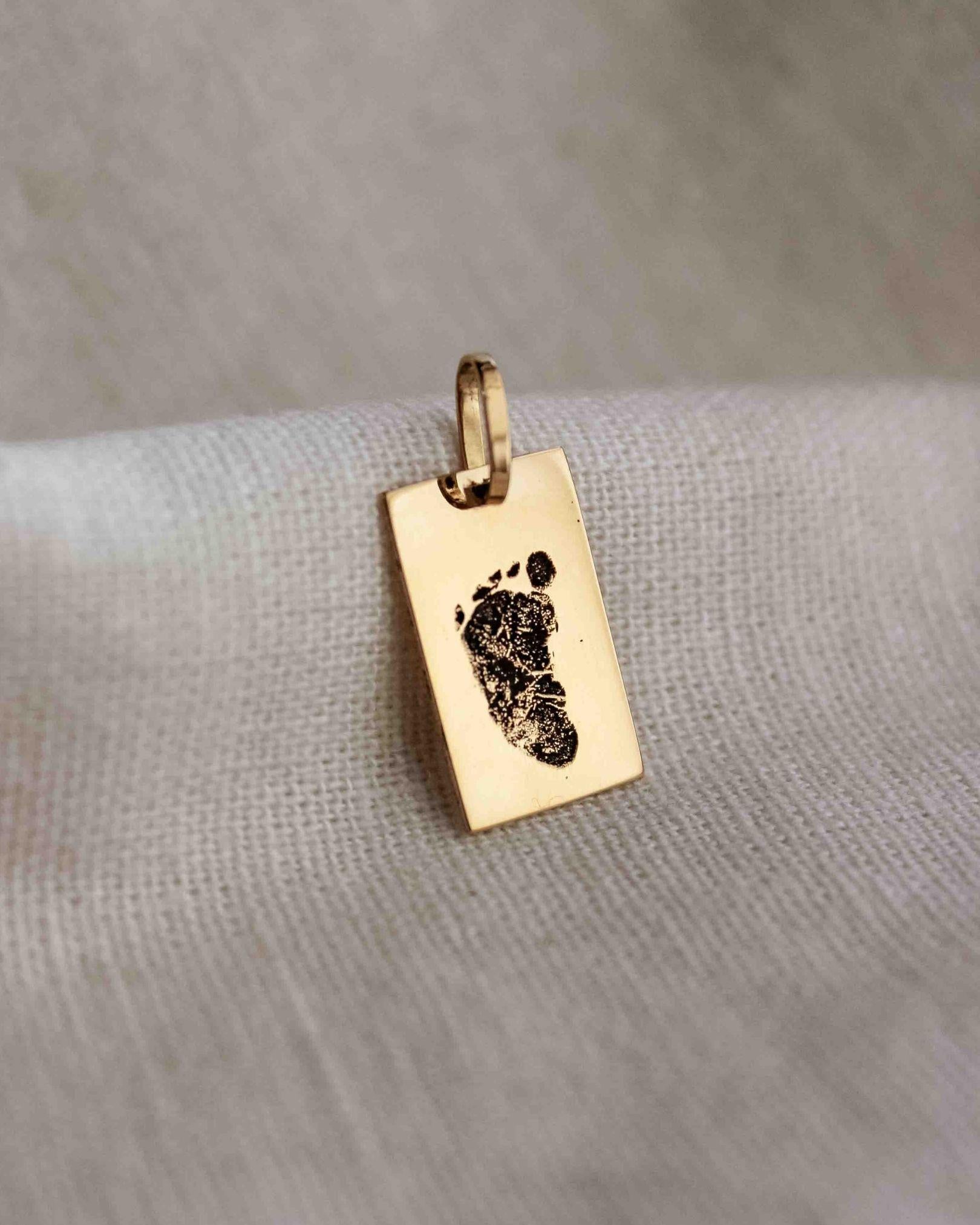 pingente personalizado masculino retangular foto ouro 18K montezza