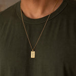 pingente personalizado masculino retangular foto ouro 18K montezza