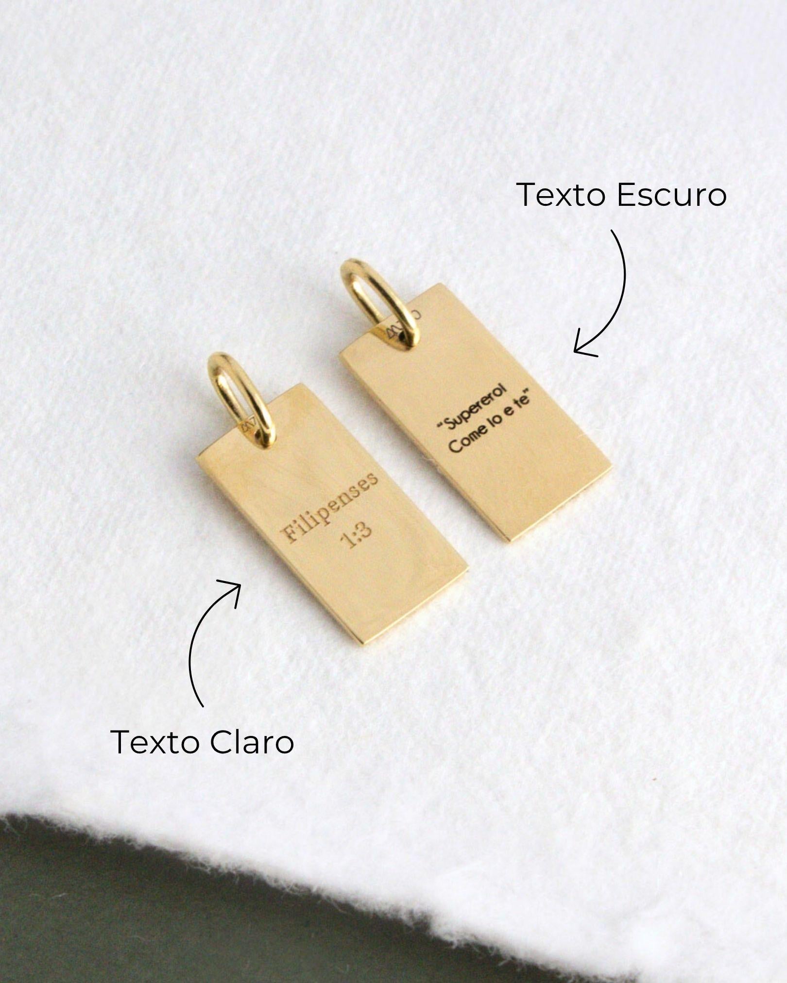 pingente personalizado masculino retangular foto ouro 18K montezza