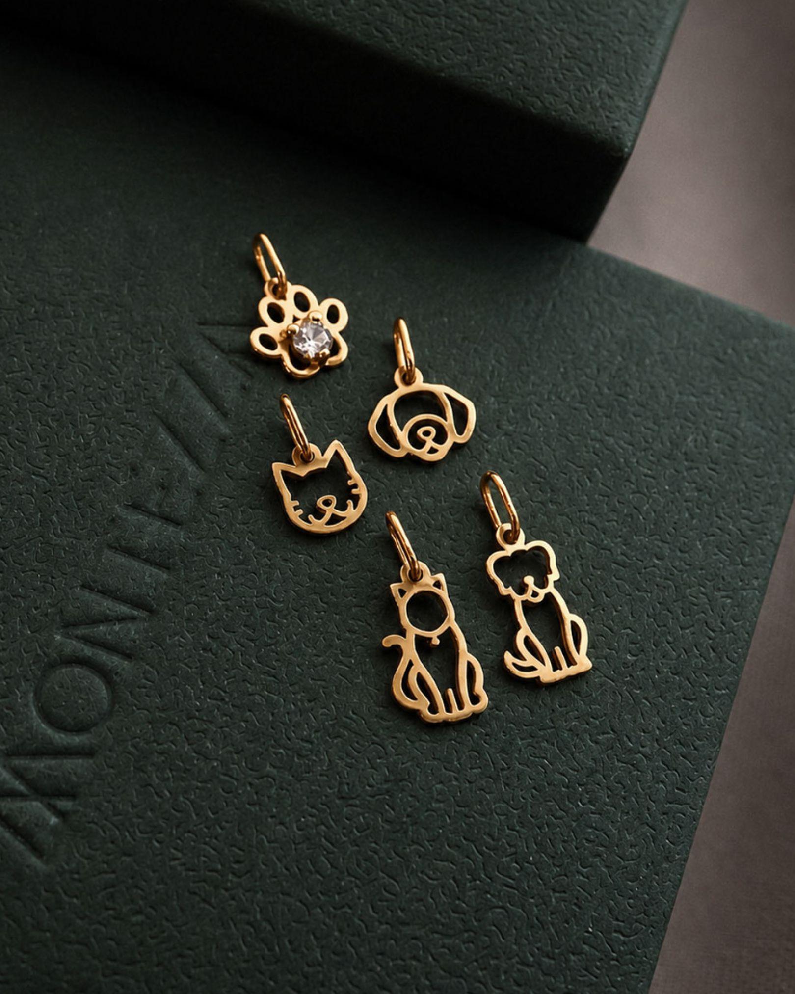 pingente gato delicado ouro montezza joias