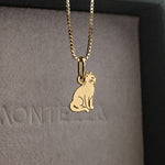 pingente gato ouro personalizado corrente