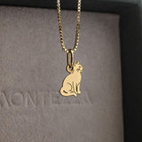 pingente gato ouro personalizado corrente