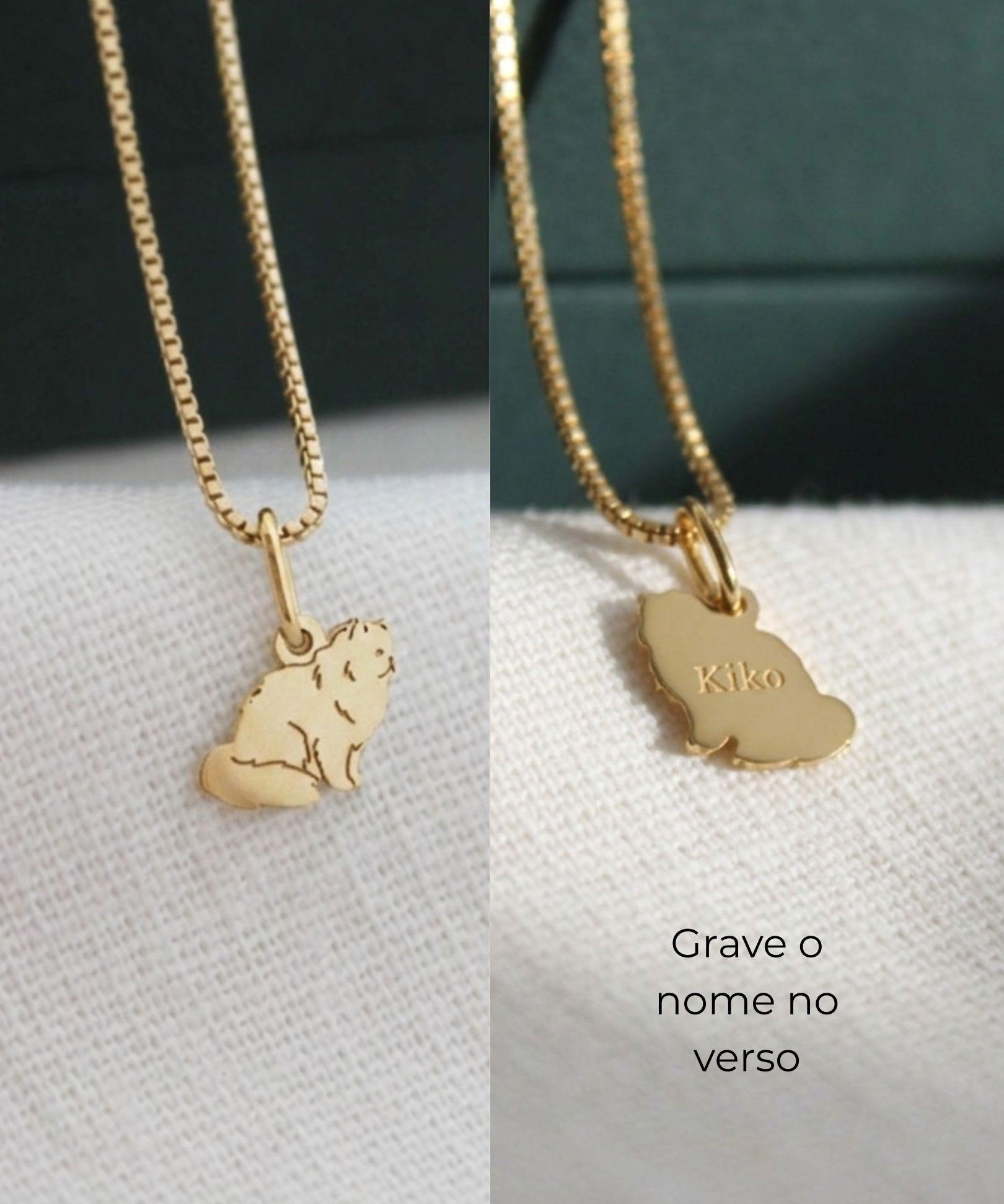 pingente gato personalizado ouro montezza joias