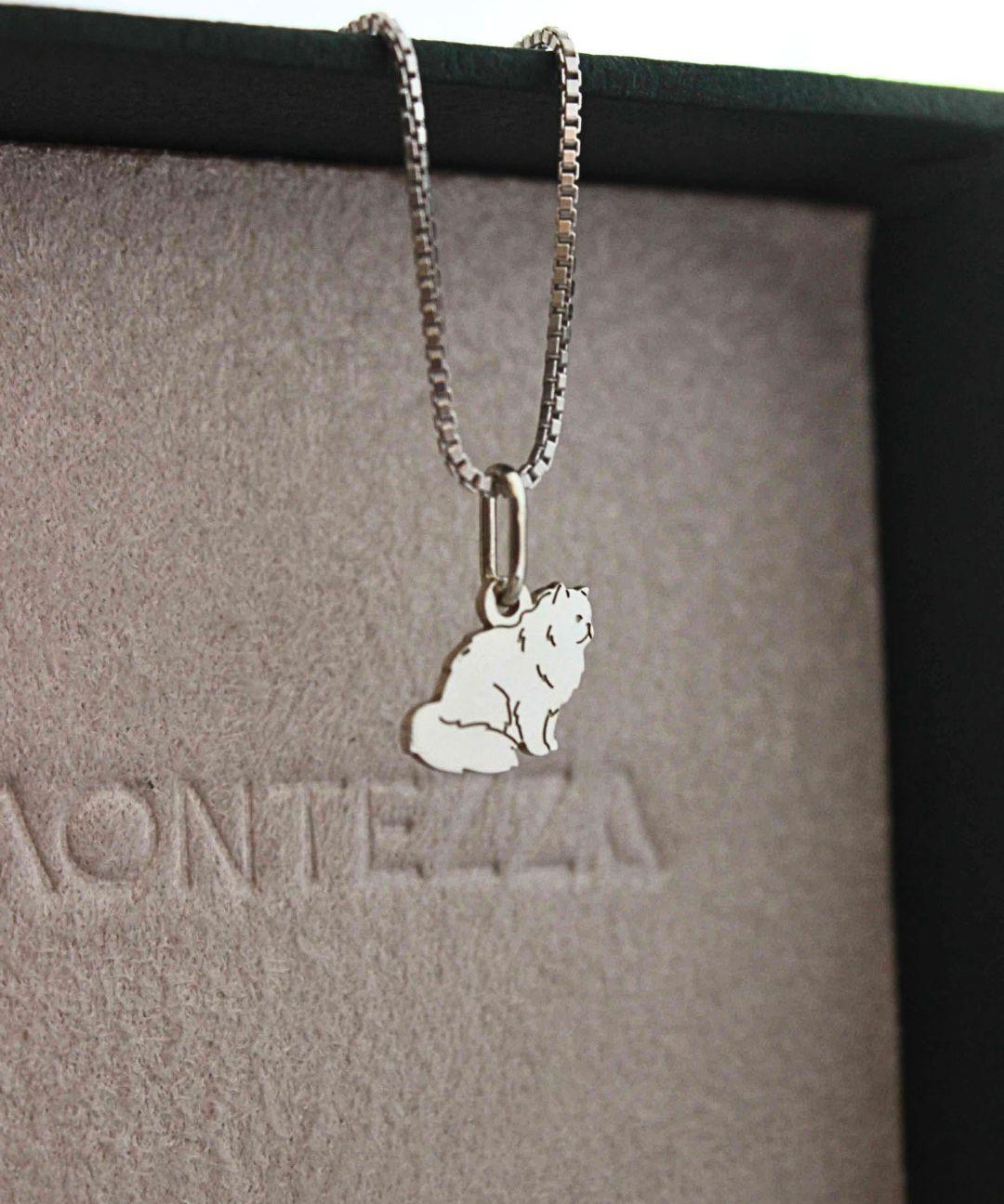 pingente raça gato personalizado pet prata montezza joias