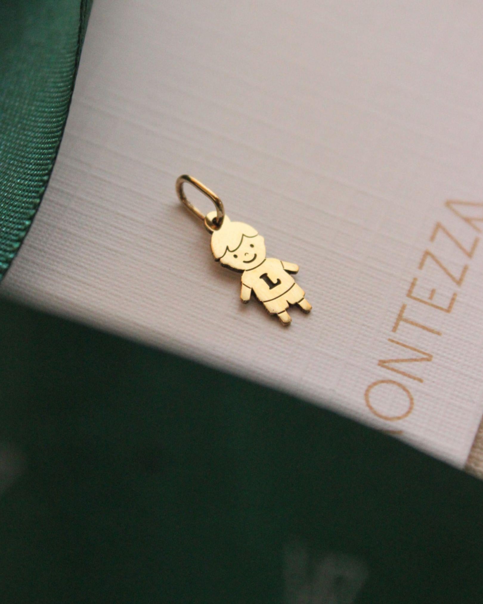 pingente ouro menino personalizado