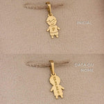 pingente ouro menino personalizado