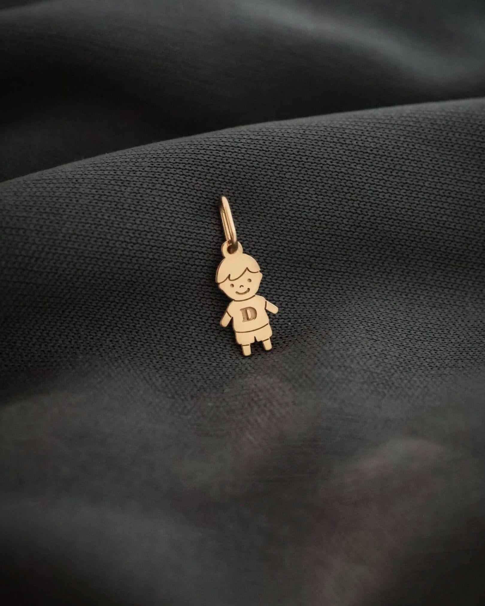 pingente ouro menino personalizado