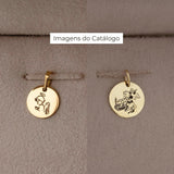 Pingente Personalizado Redondo Ouro 18K