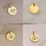 Pingente Personalizado Redondo Ouro 18K